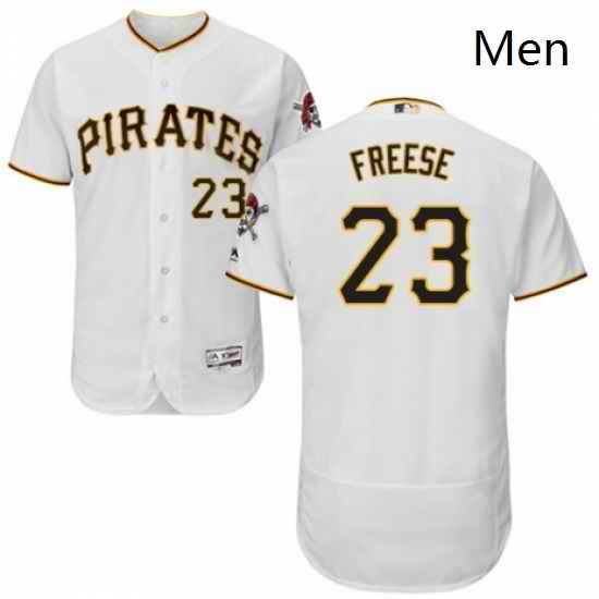 Mens Majestic Pittsburgh Pirates 23 David Freese White Home Flex Base Authentic Collection MLB Jersey